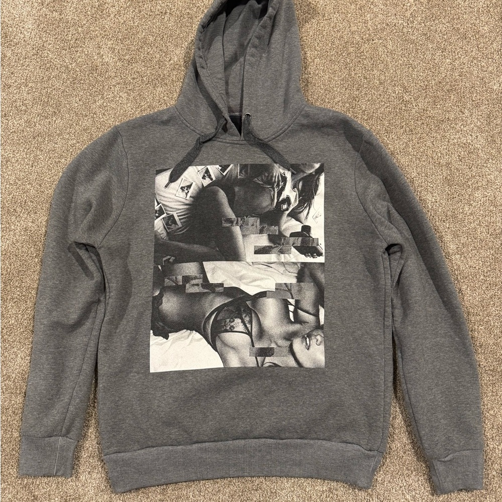 Urban Heritage X-rated Gray Collage Hoodie Sweatshirt